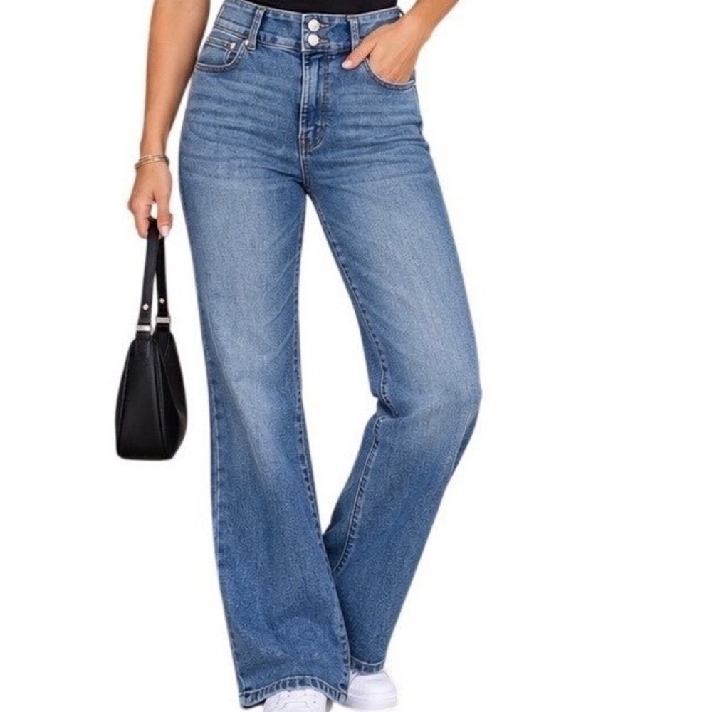 Rachel Rachel Roy Womens Medium Wash High Rise Flare Jeans Size 12/31